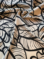 Printed viscose leaf pattern