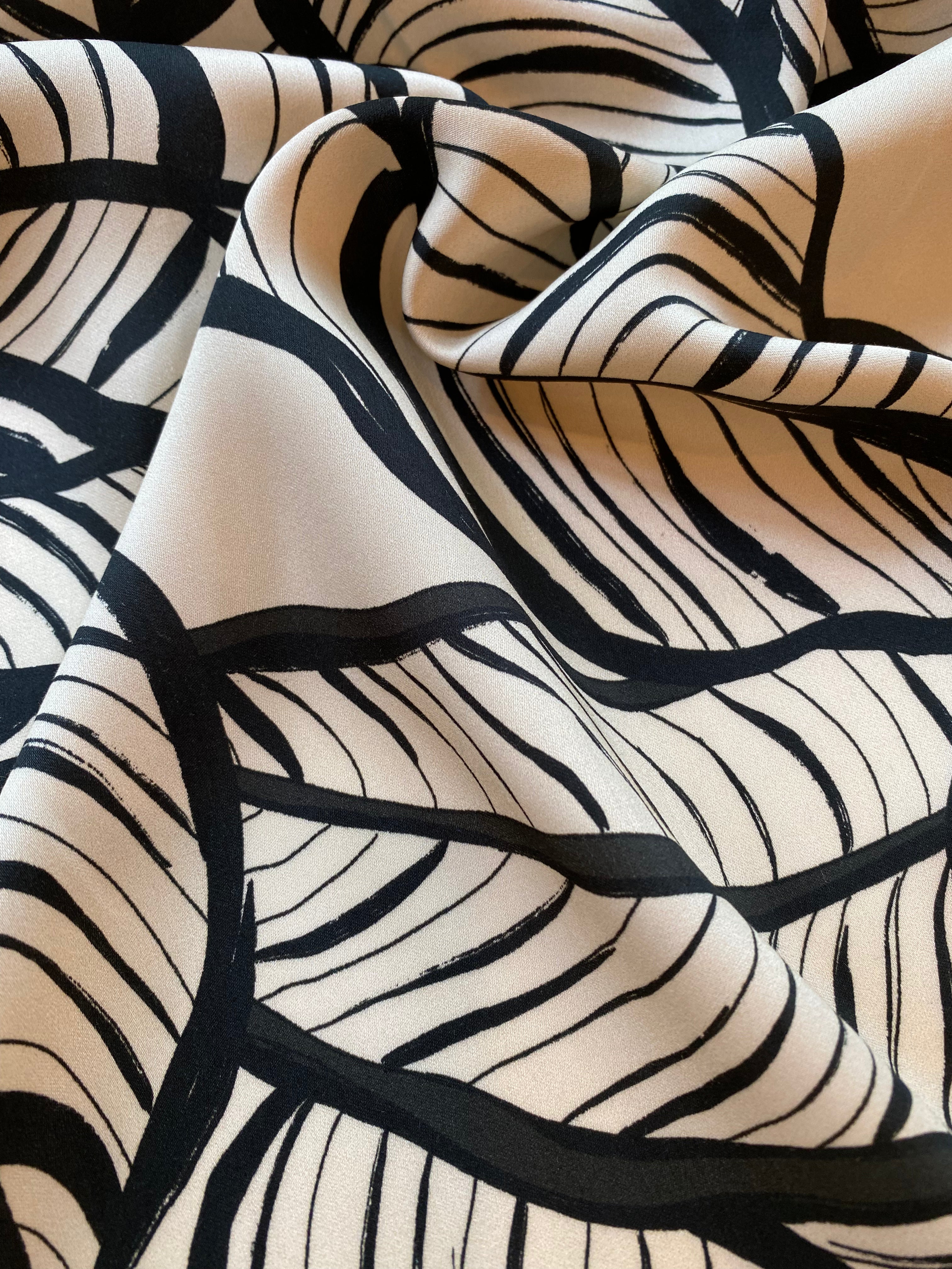 Printed viscose leaf pattern