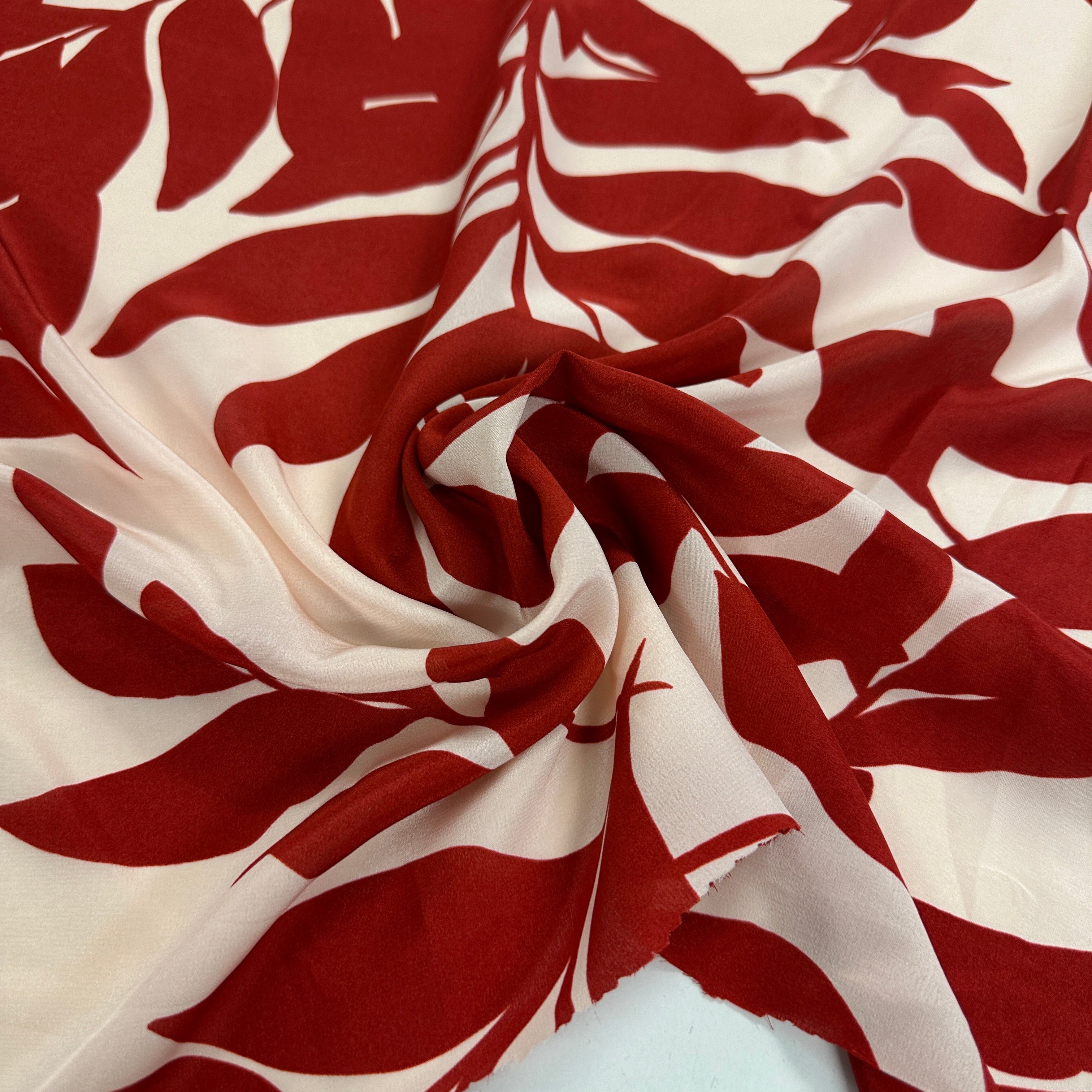 No. 2028 Seidencrepe rote Blätter
