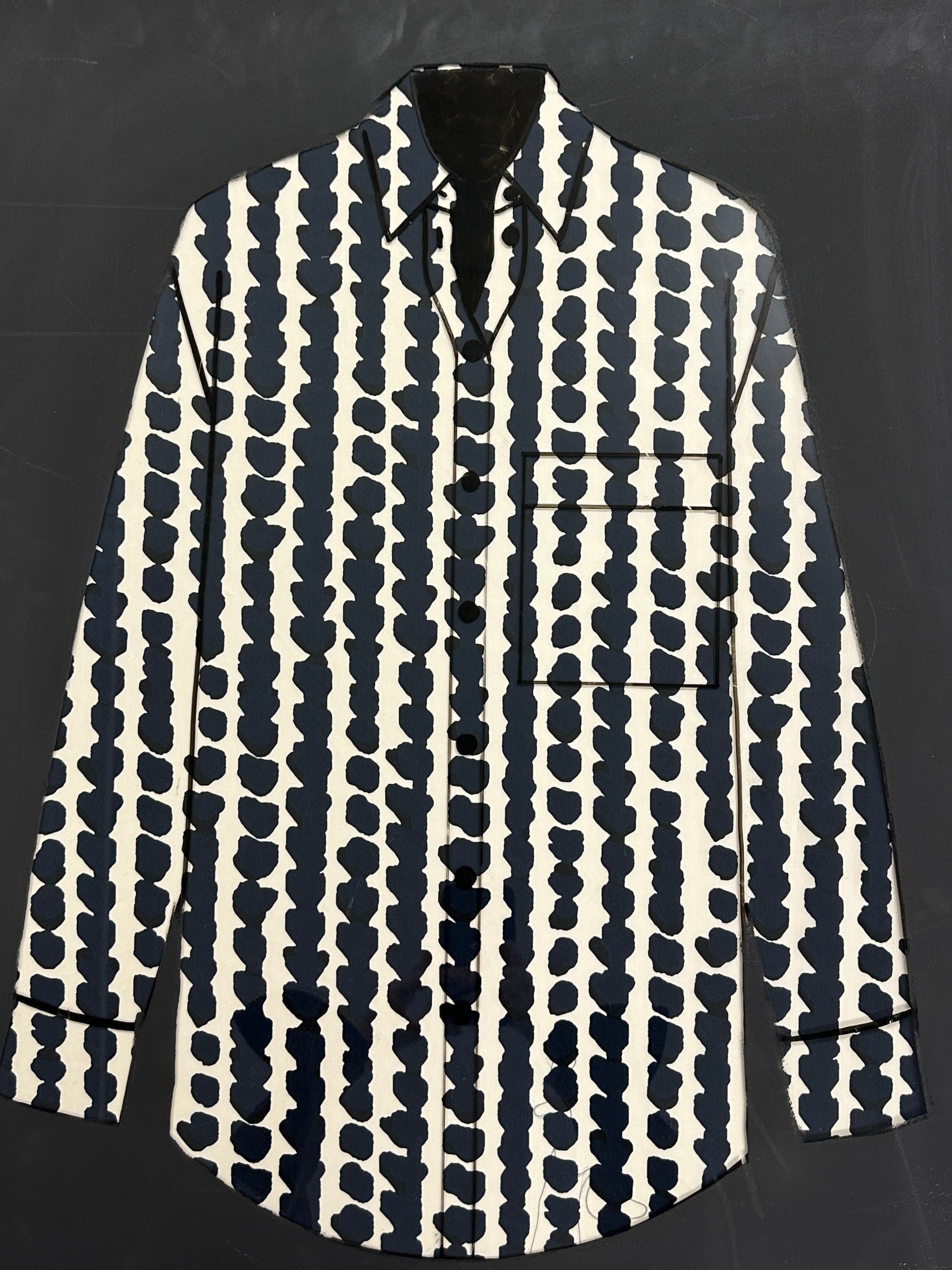 No. 2047 Baumwoll-Poplin dunkelblau weiß