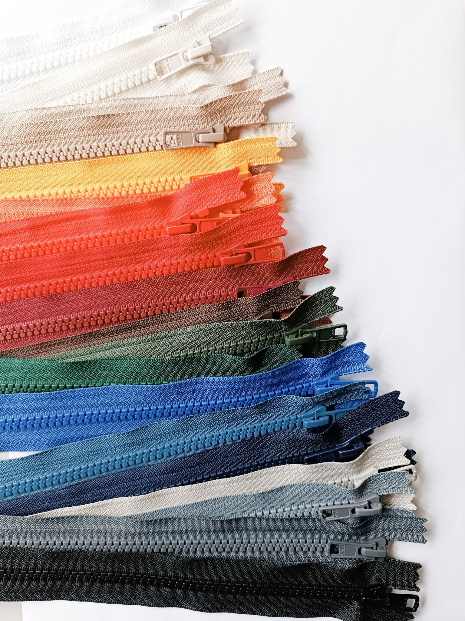 YKK Vislon plastic zippers