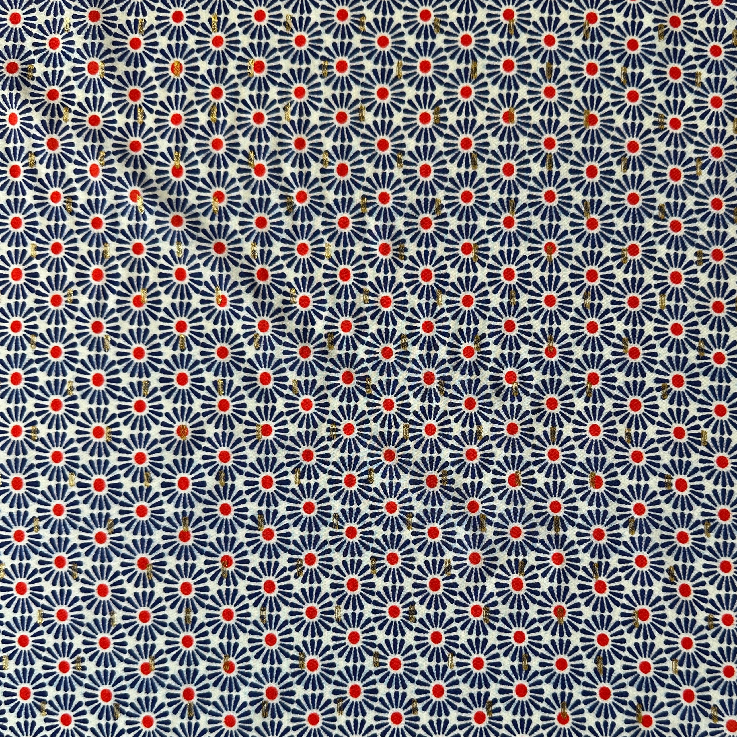 No. 1584 Viskose Print mit Lurex blau