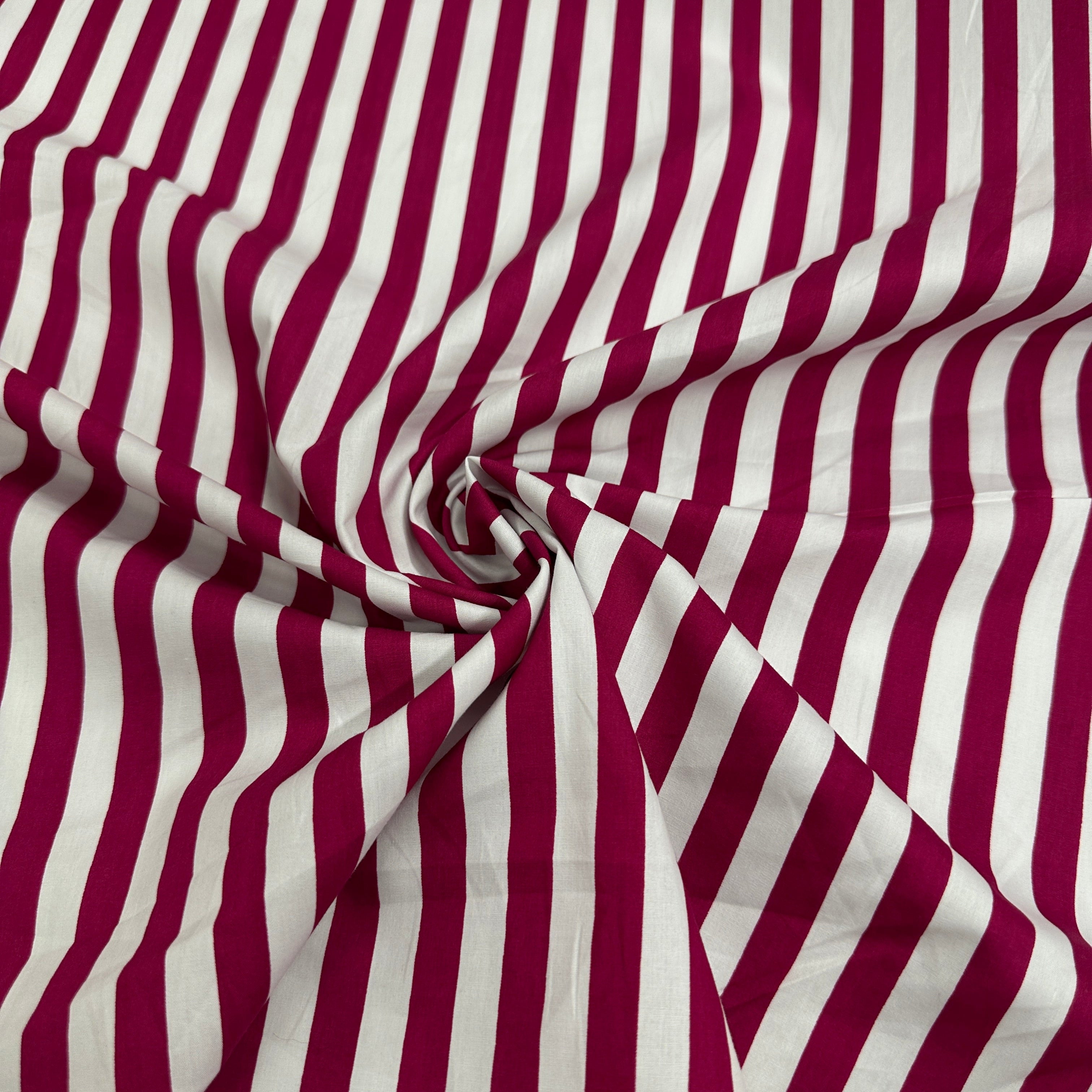 No. 1675 Baumwoll-Poplin magenta Streifen