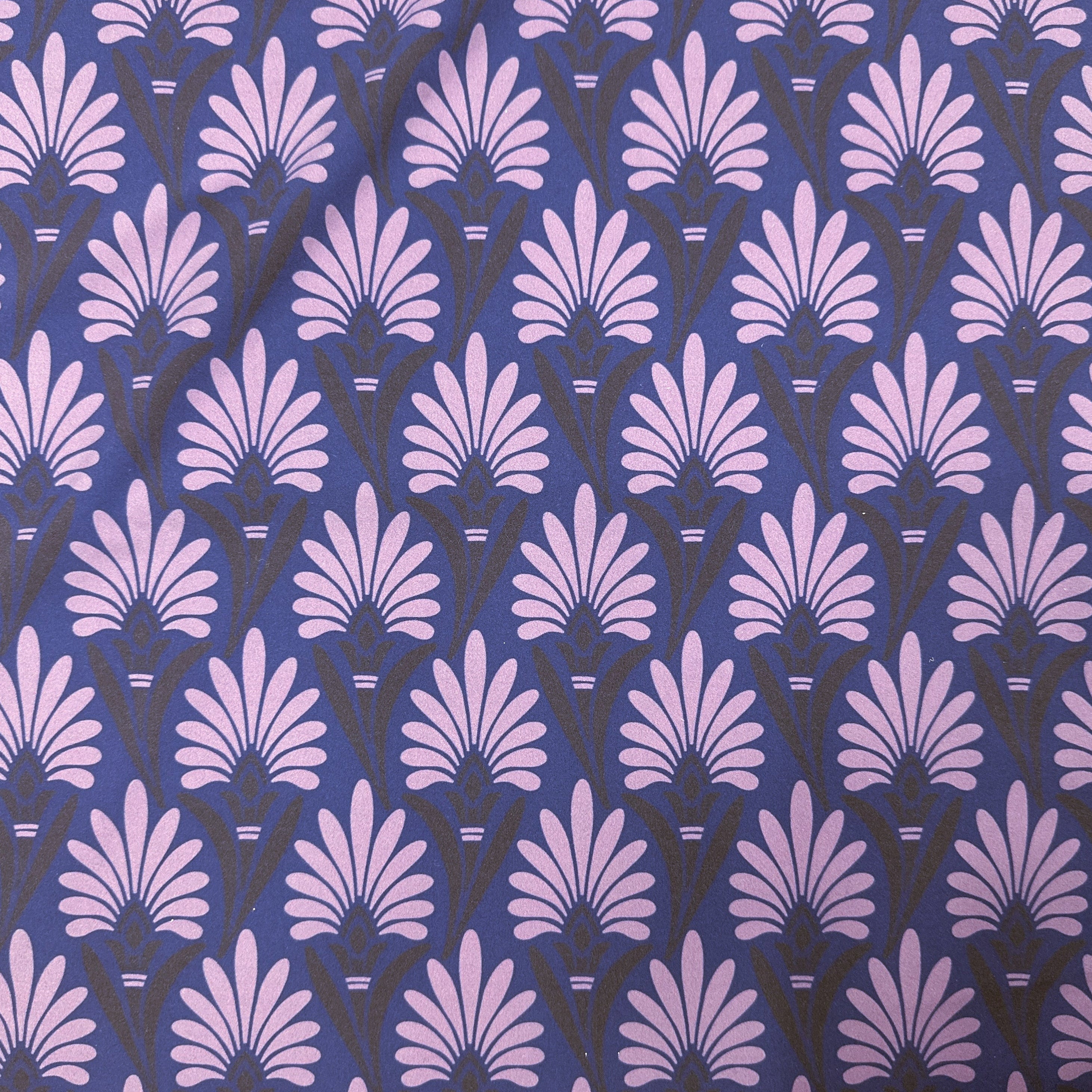 No. 1665 Badestoff gemustert lila | blau
