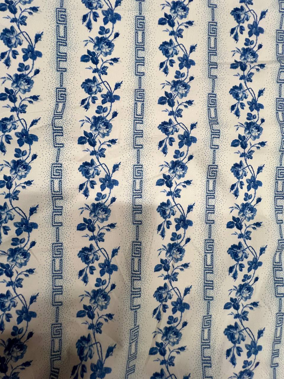 P5S7L - Baumwoll Poplin blauer Druck