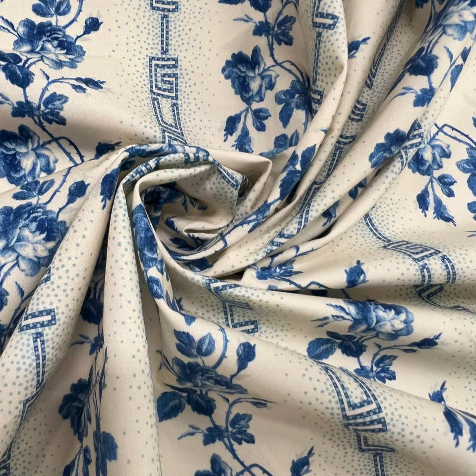 P5S7L - Baumwoll Poplin blauer Druck