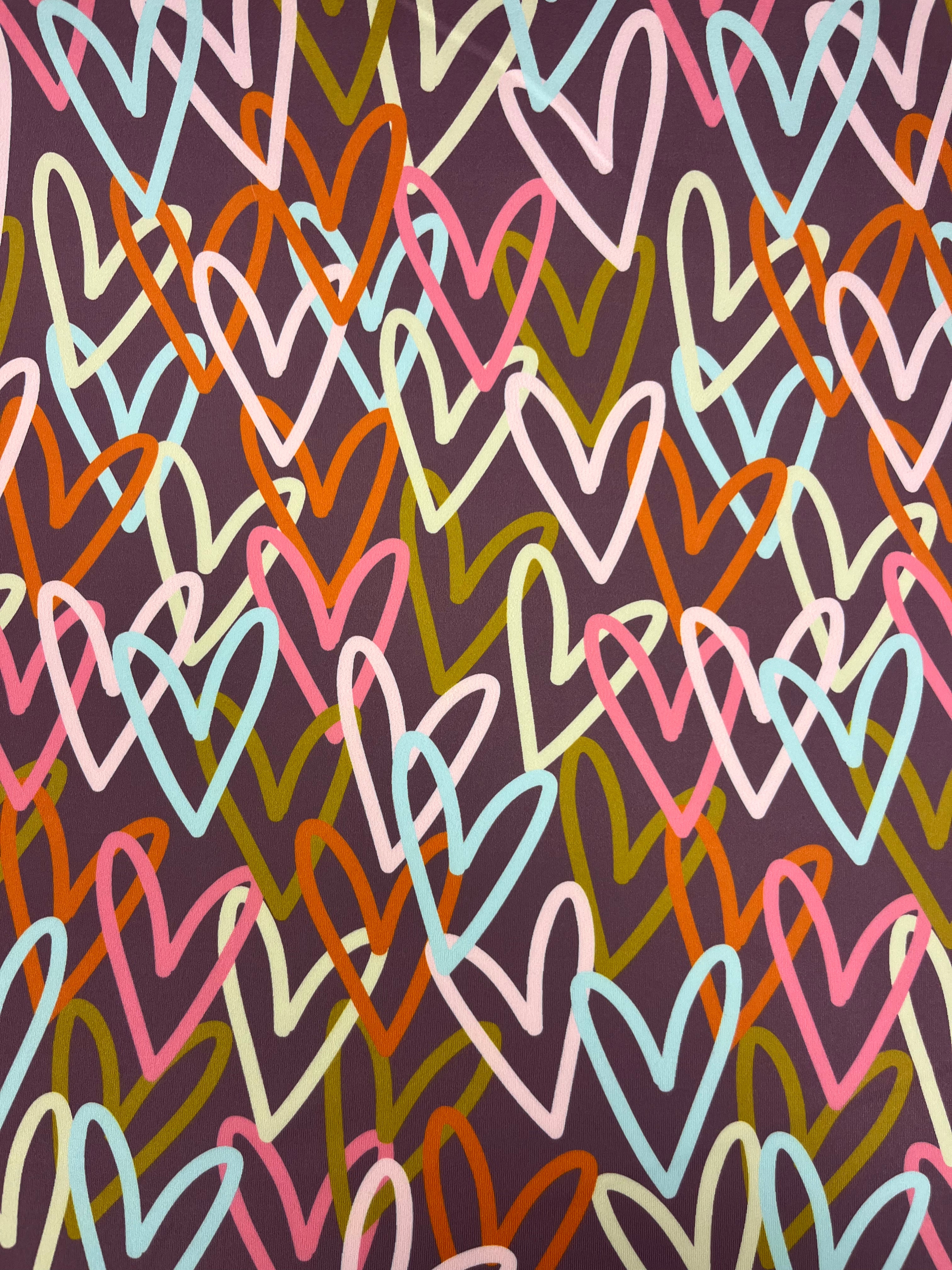 Non. Tissu de sport 1539 imprimé coeur
