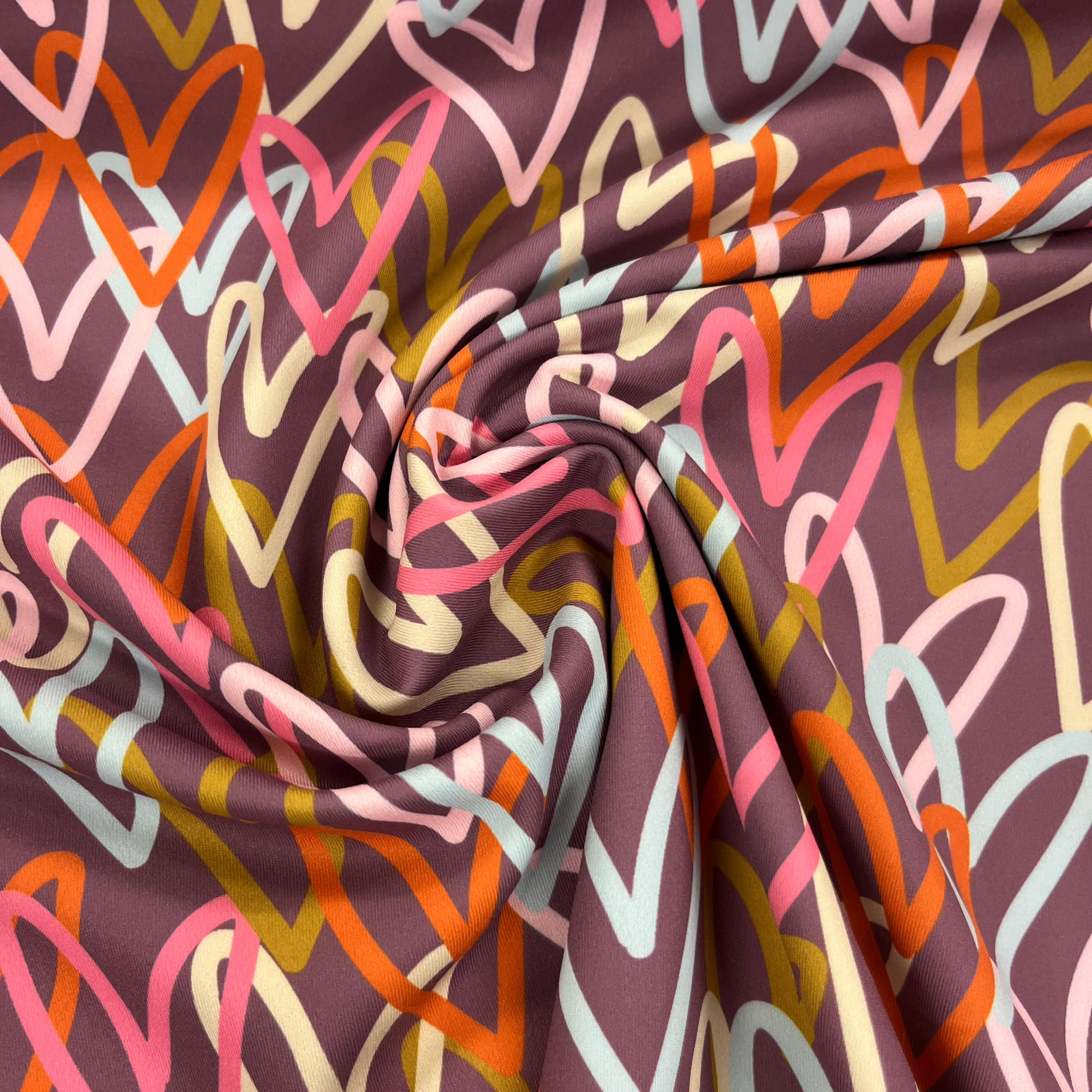 Non. Tissu de sport 1539 imprimé coeur