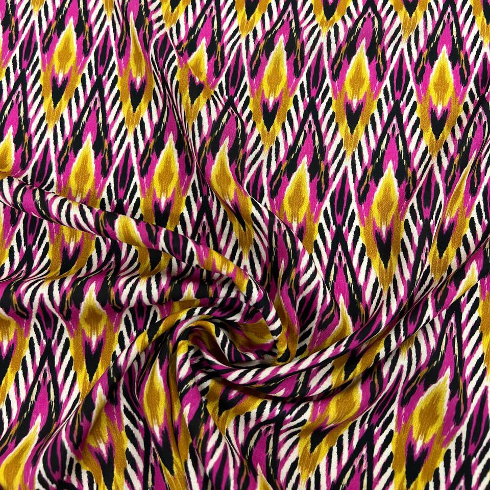 No. 1752 Viskose Print pink Aztek
