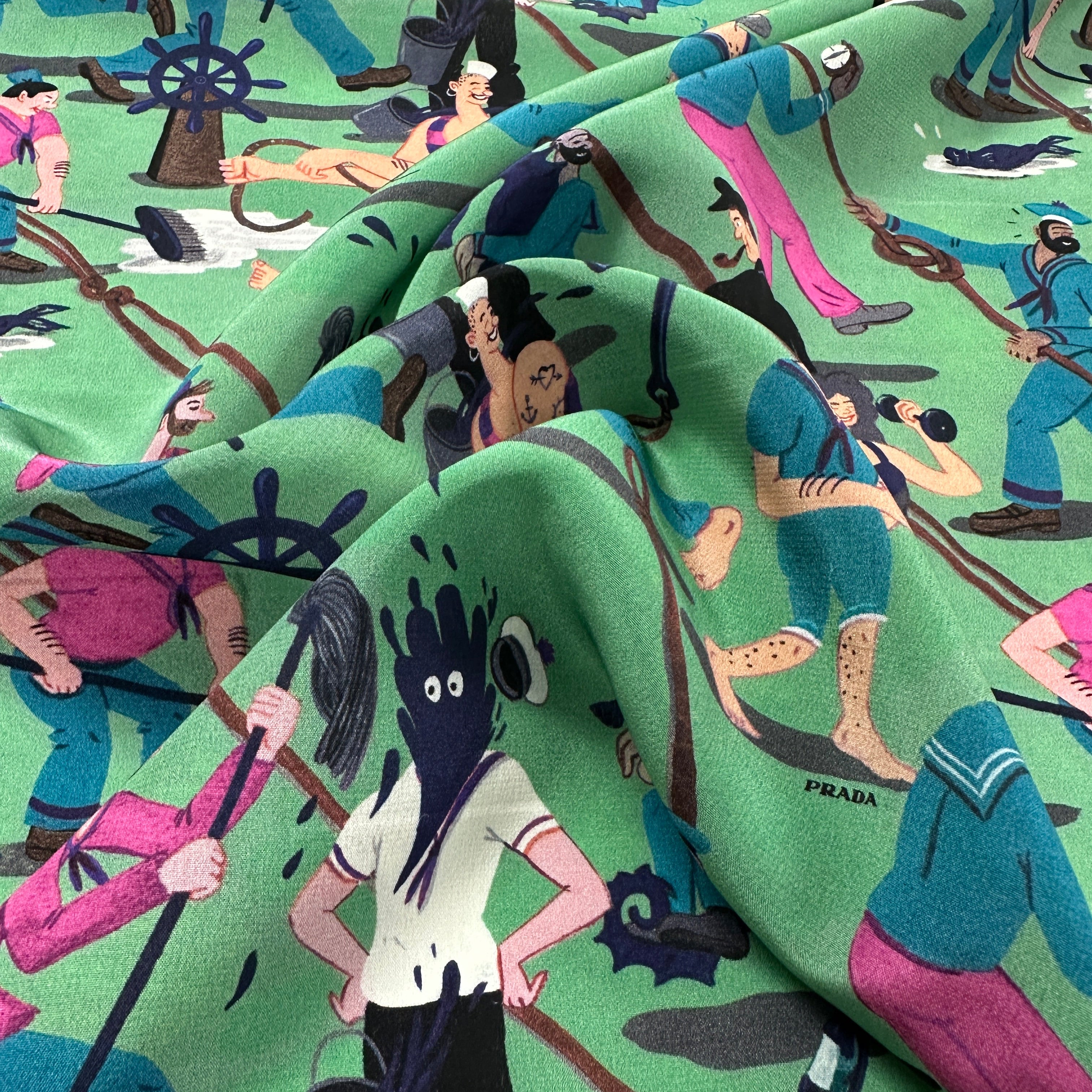 2K0T5 - Seidencrepe Seemänner Prada