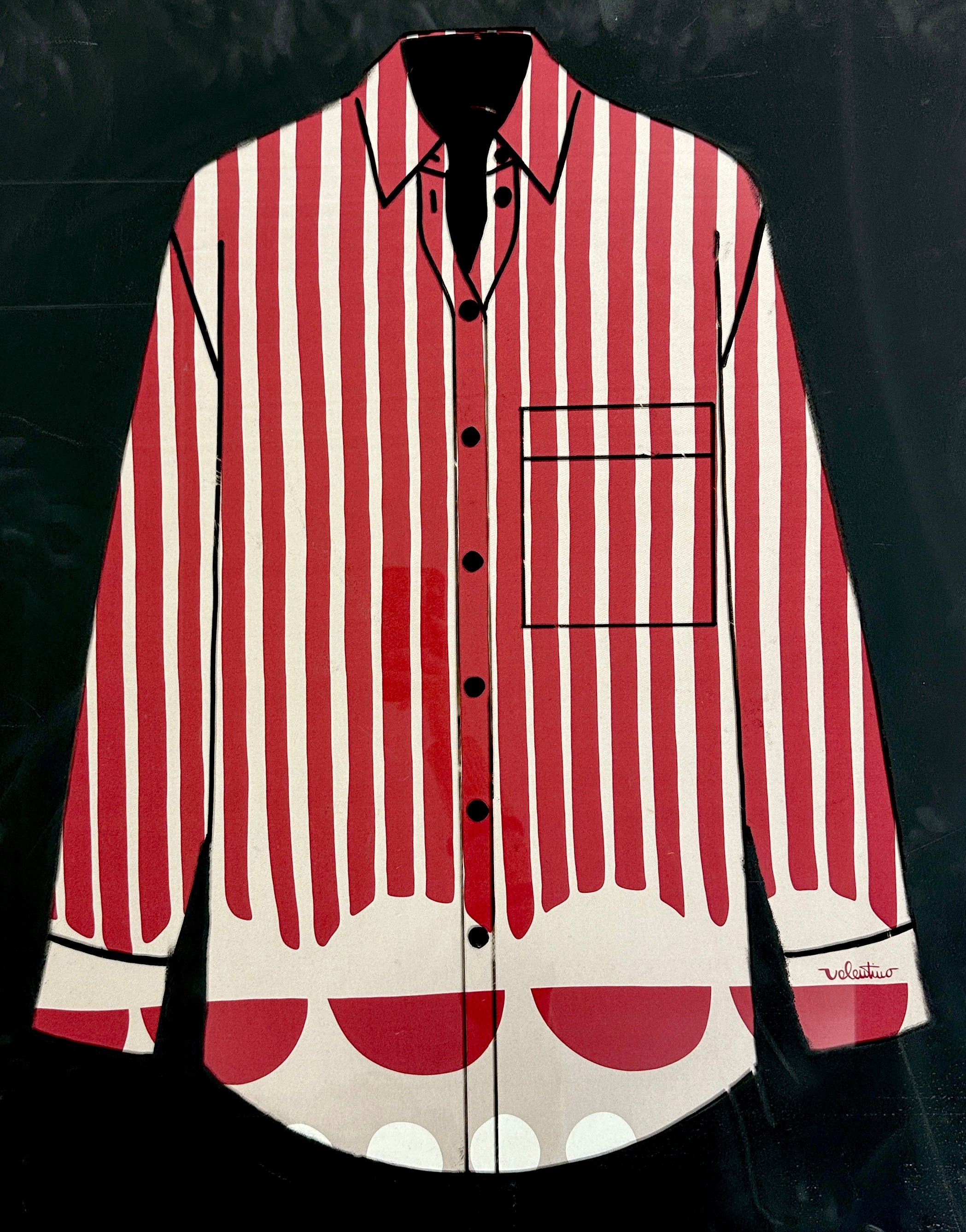 8RZB7 - Seidenpanel rot beige Valentin*