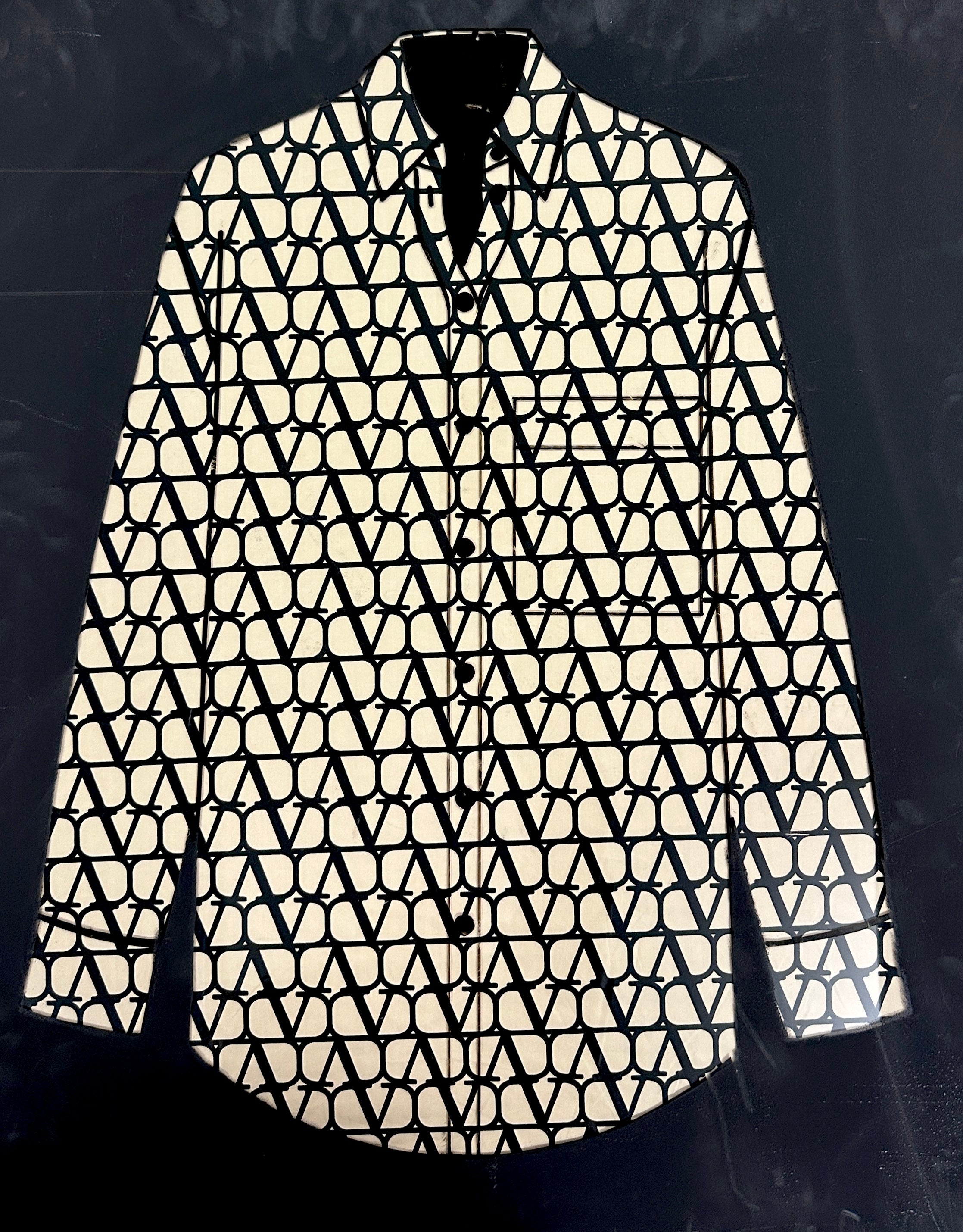 O7F4S - Poplin Print beige schwarz Valentin*