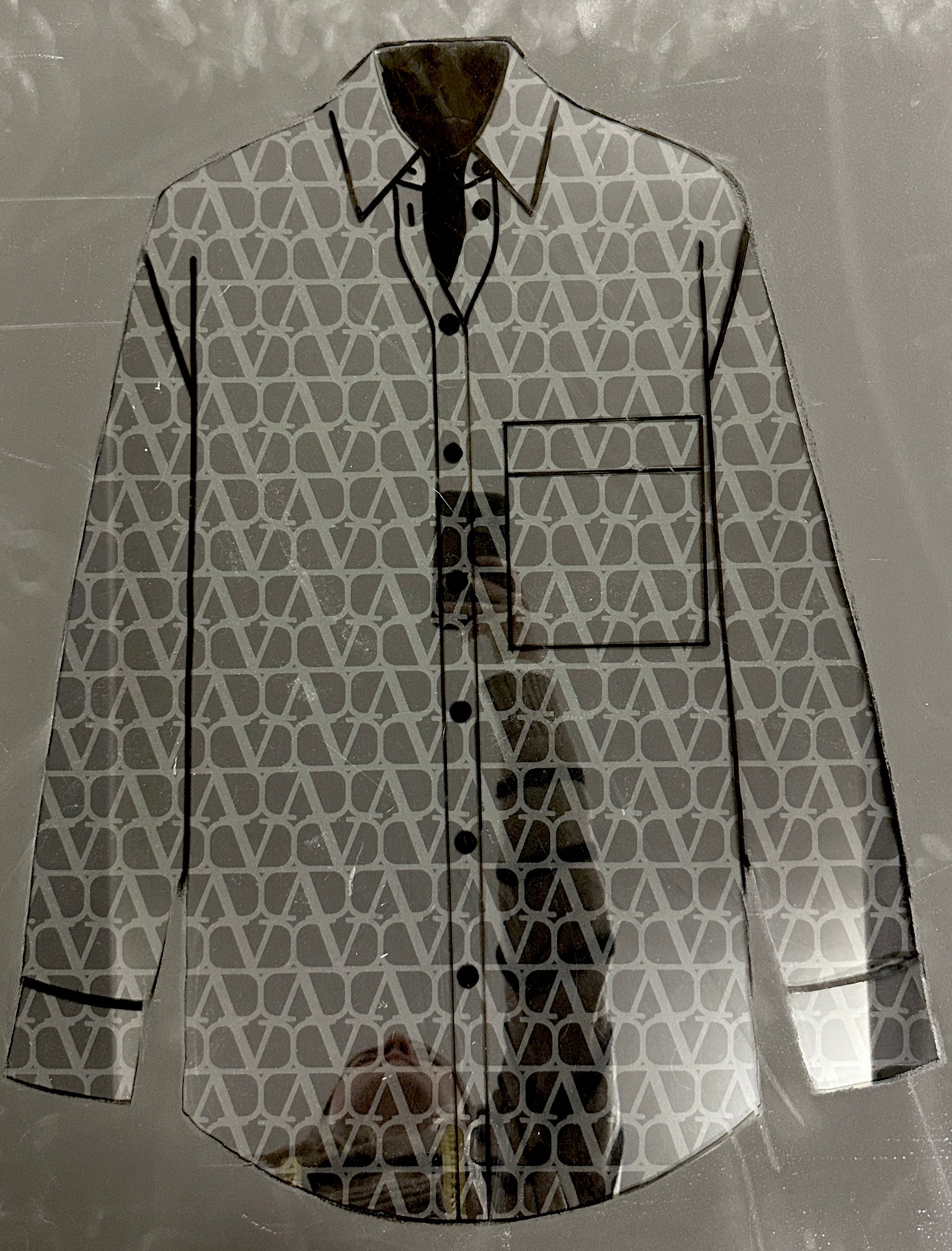 Z9L1X - Poplin Print schwarz grau Valentin* Panel