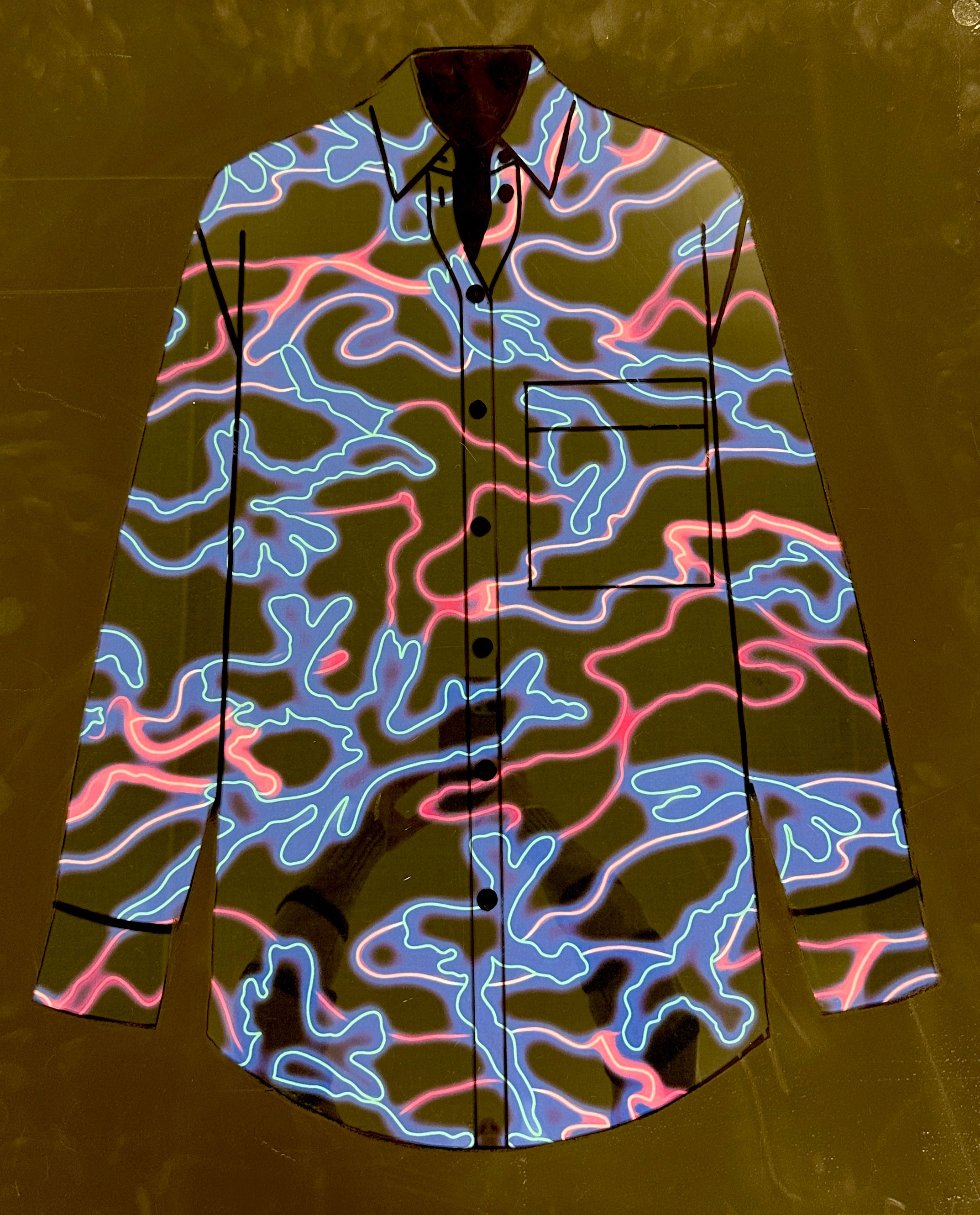 4XSUB - Poplin Print glow schwarz Valentin*