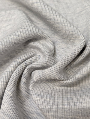 No. 975 Woll-Viskose Rippjersey grau melange