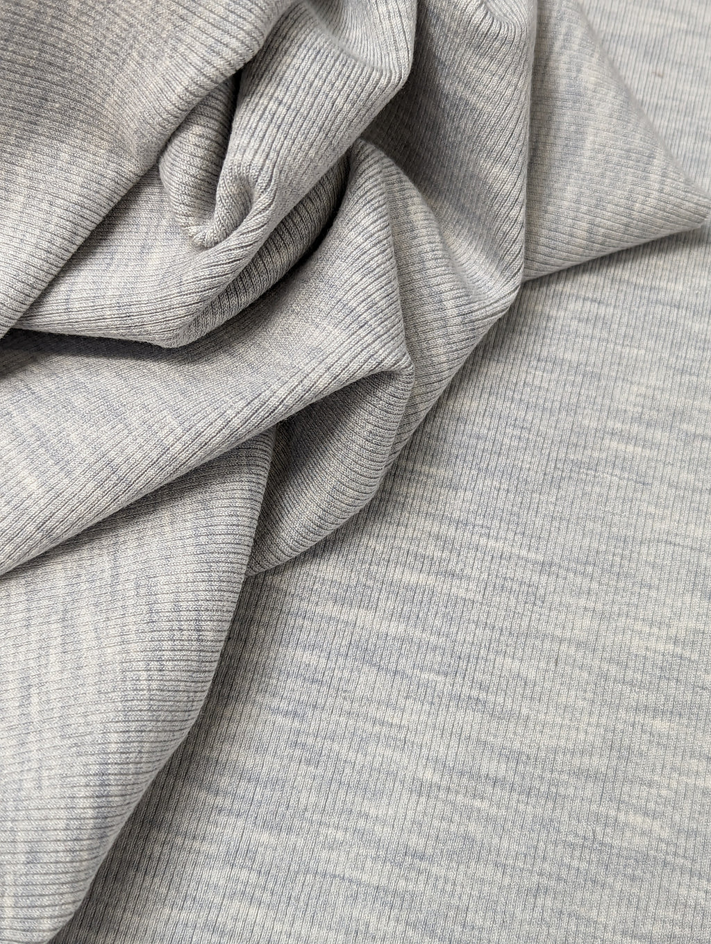 No. 975 Woll-Viskose Rippjersey grau melange