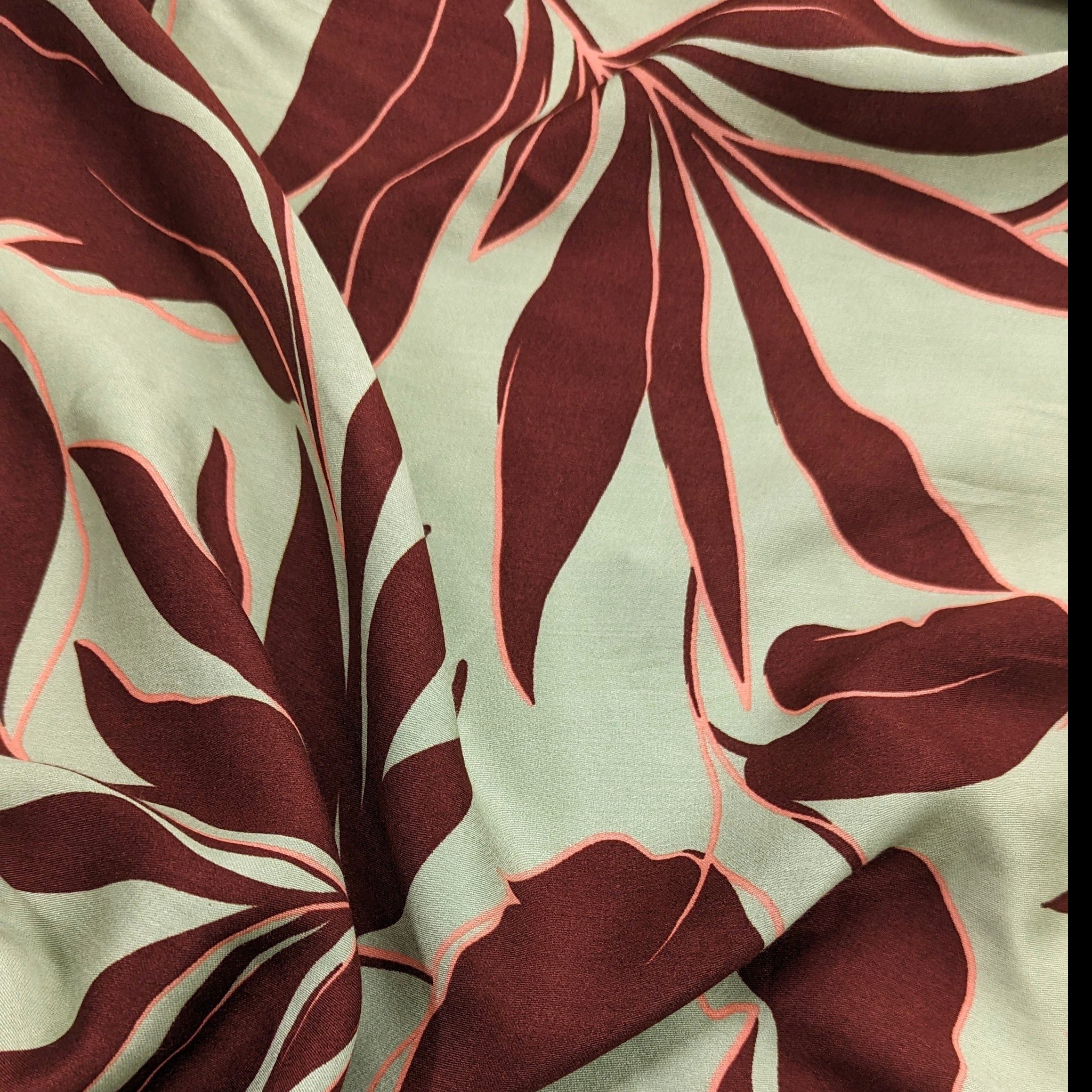 No. 1268 Viskosesatin Palmenblätter | 1,10m