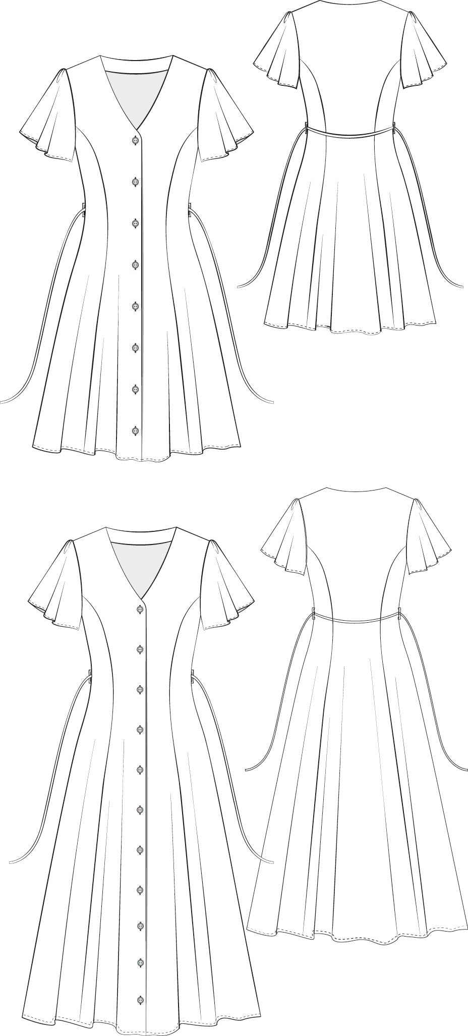 ausgedrucktes Papierschnittmuster Kleid Julia