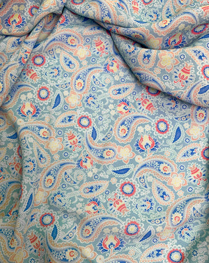 No. 916 Viskose Paisley Print hellblau