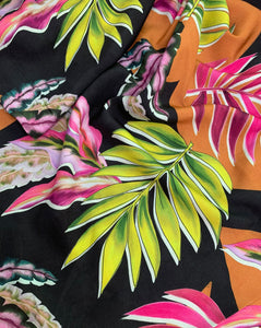 "New" Printed viscose with leaves