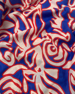 No. 846 cotton with abstract pattern blue red