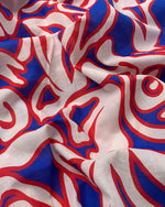 No. 846 Baumwolle mit abstraktem Muster blau rot