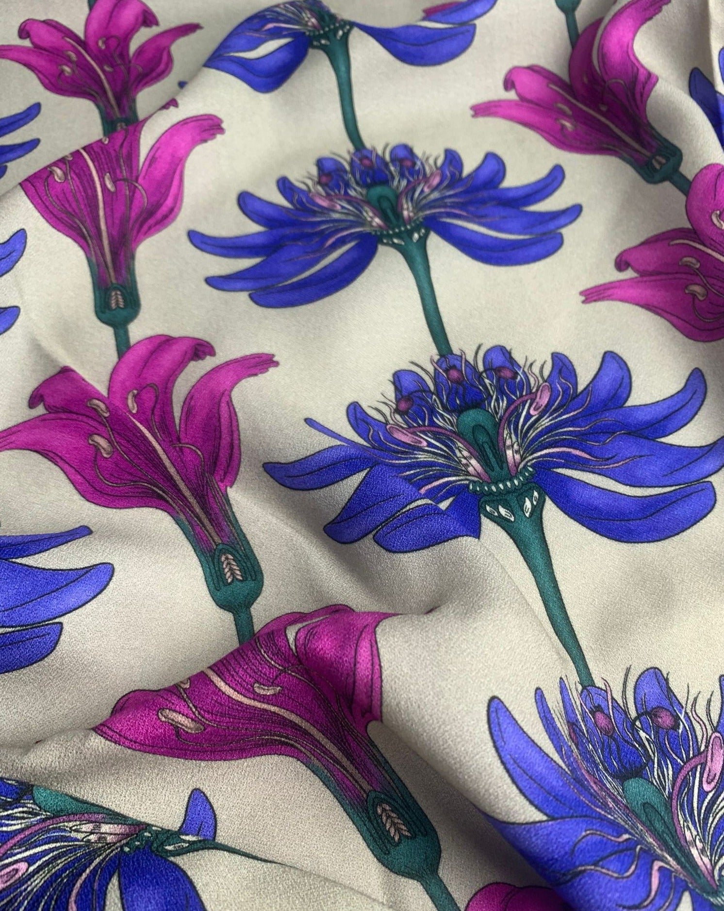 Viscose printed abstract floral pattern