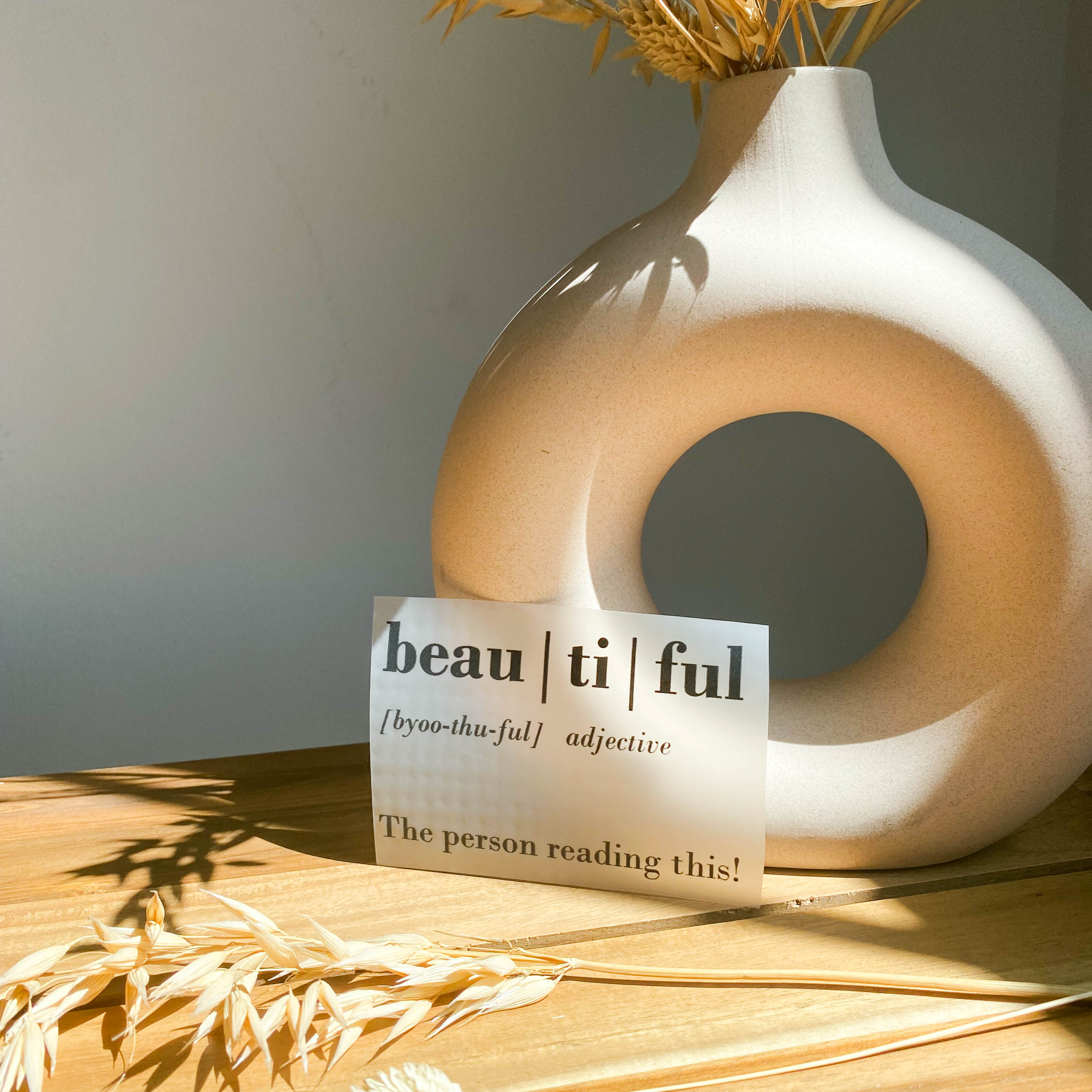 Transferprint "Beautiful"