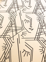 No. 1023 Viskose mit abstrakten Gesichtsprint