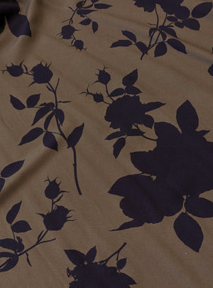 No. 946 bedruckte Viskose braun mit Blumen
