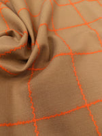 No. 995 dünner Wollstoff mit Karo orange