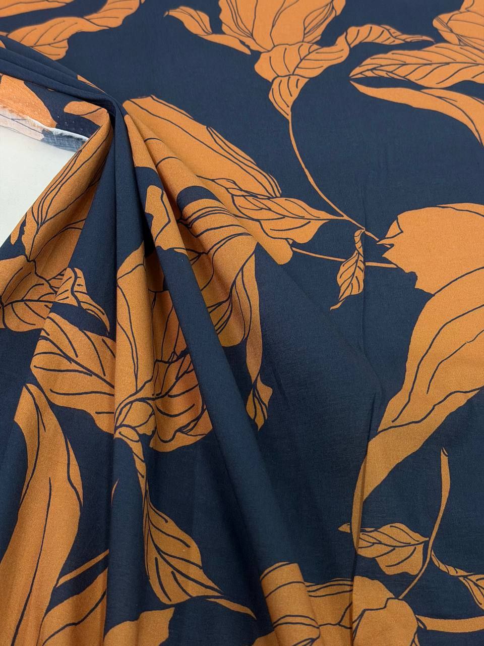 No. 2110 Poplin Navy Blätter MM