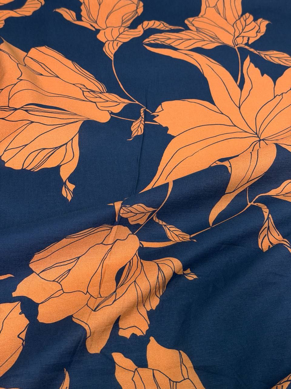 No. 2110 Poplin Navy Blätter MM