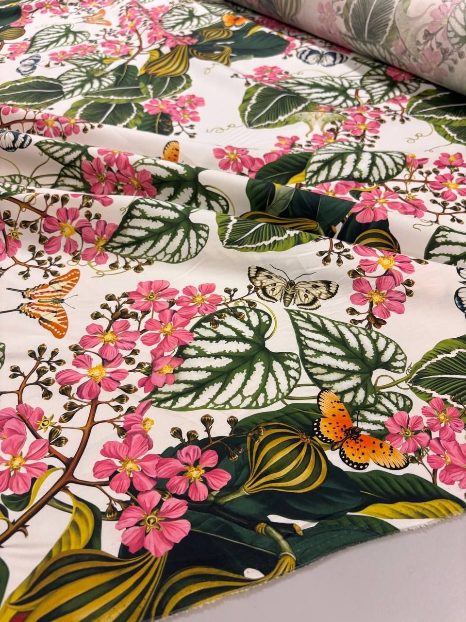 No. 2108 Baumwolle Pink Blumen OR
