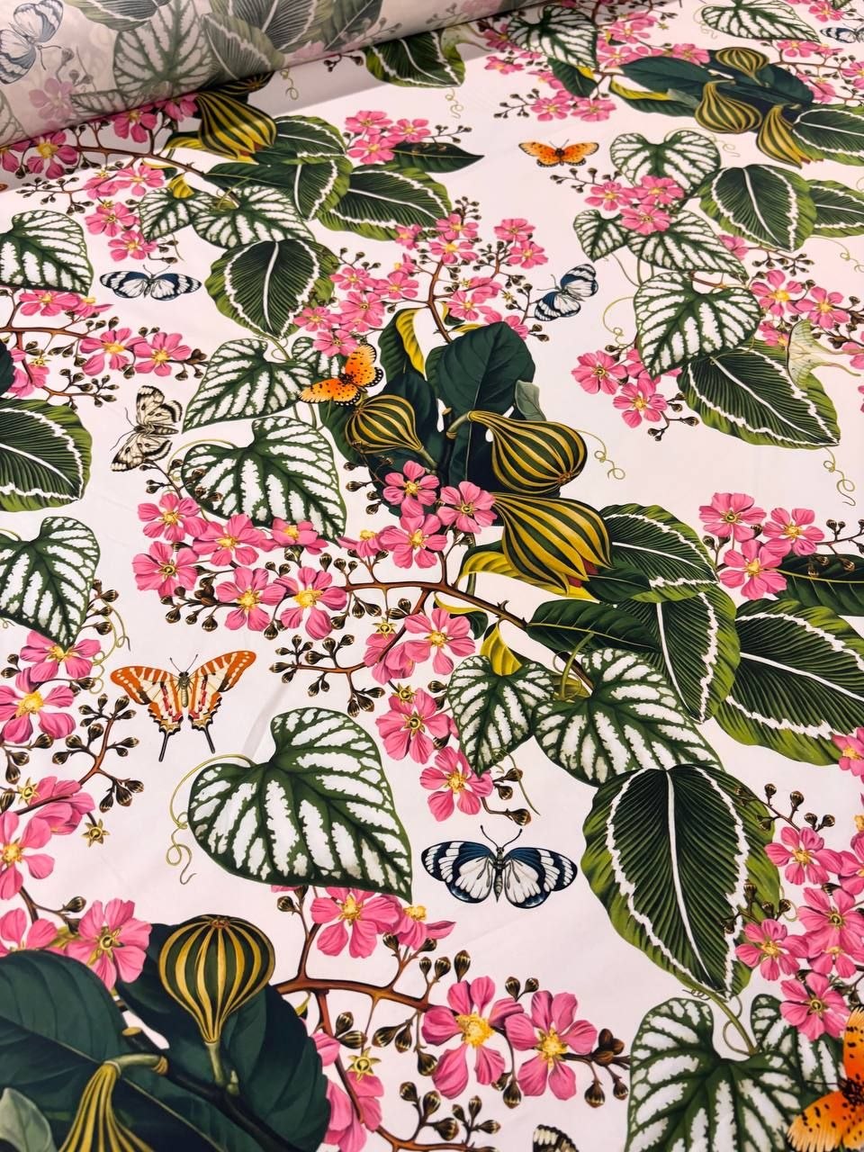 No. 2108 Baumwolle Pink Blumen OR
