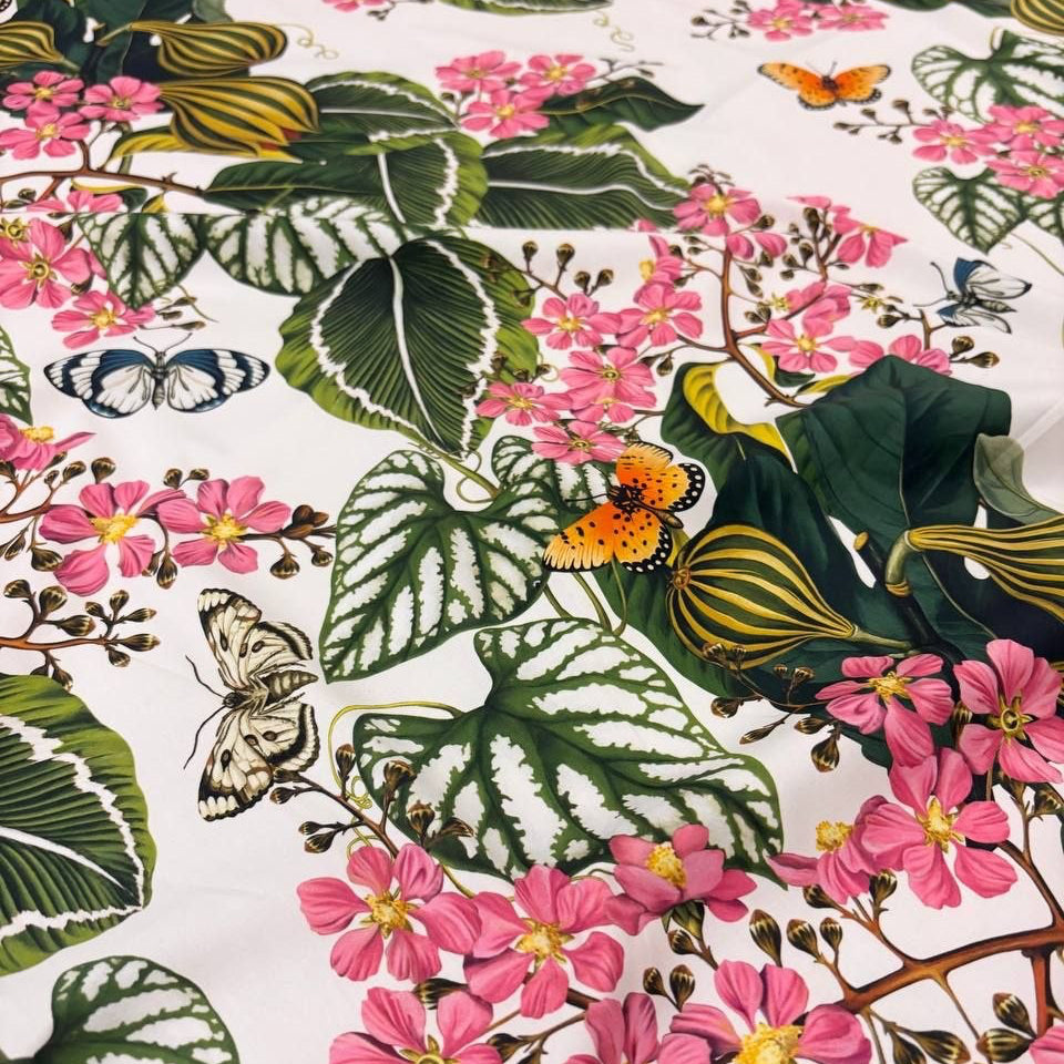 No. 2108 Baumwolle Pink Blumen OR
