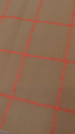 No. 995 dünner Wollstoff mit Karo orange
