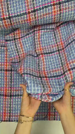 No. 882 blau karierter Tweed