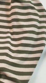 No. 1034 Weicher Strick beige grün gestreift