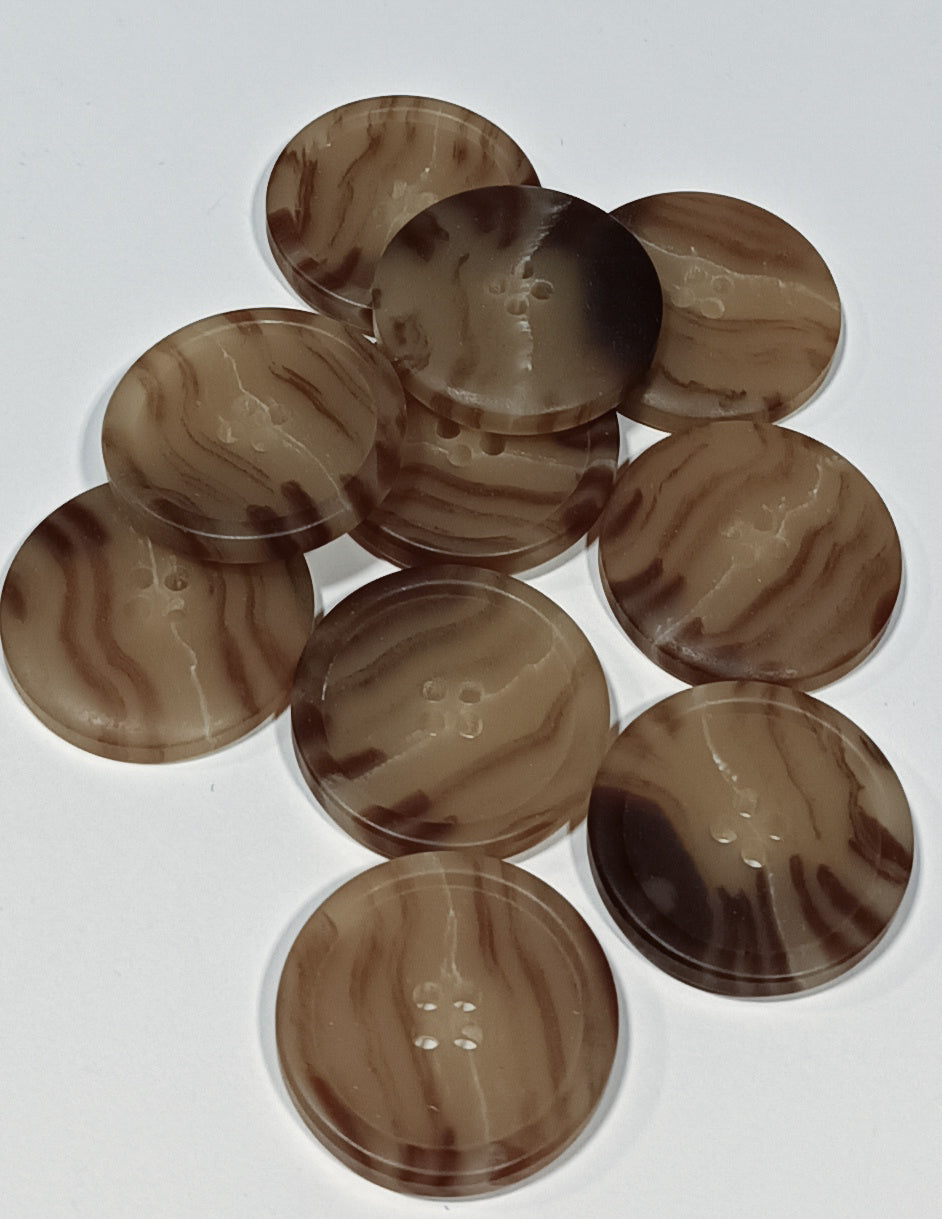 Buttons made of recycled horn beige-brown 25 mm