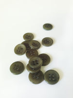 Dark green horn buttons