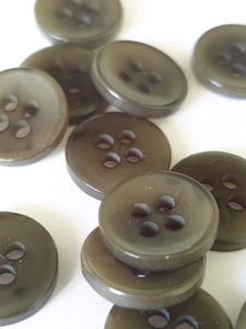 Dark green horn buttons