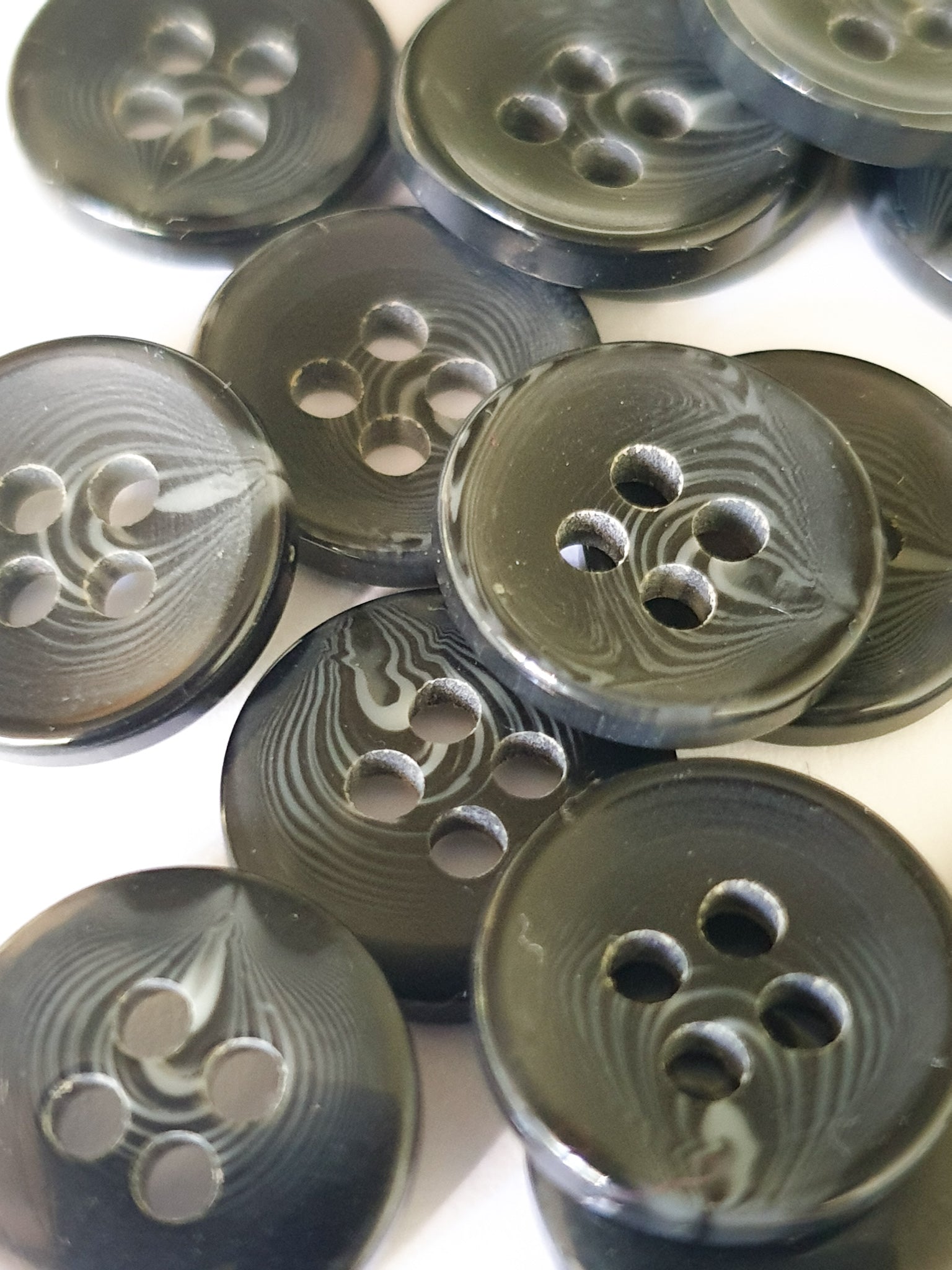 Black horn buttons