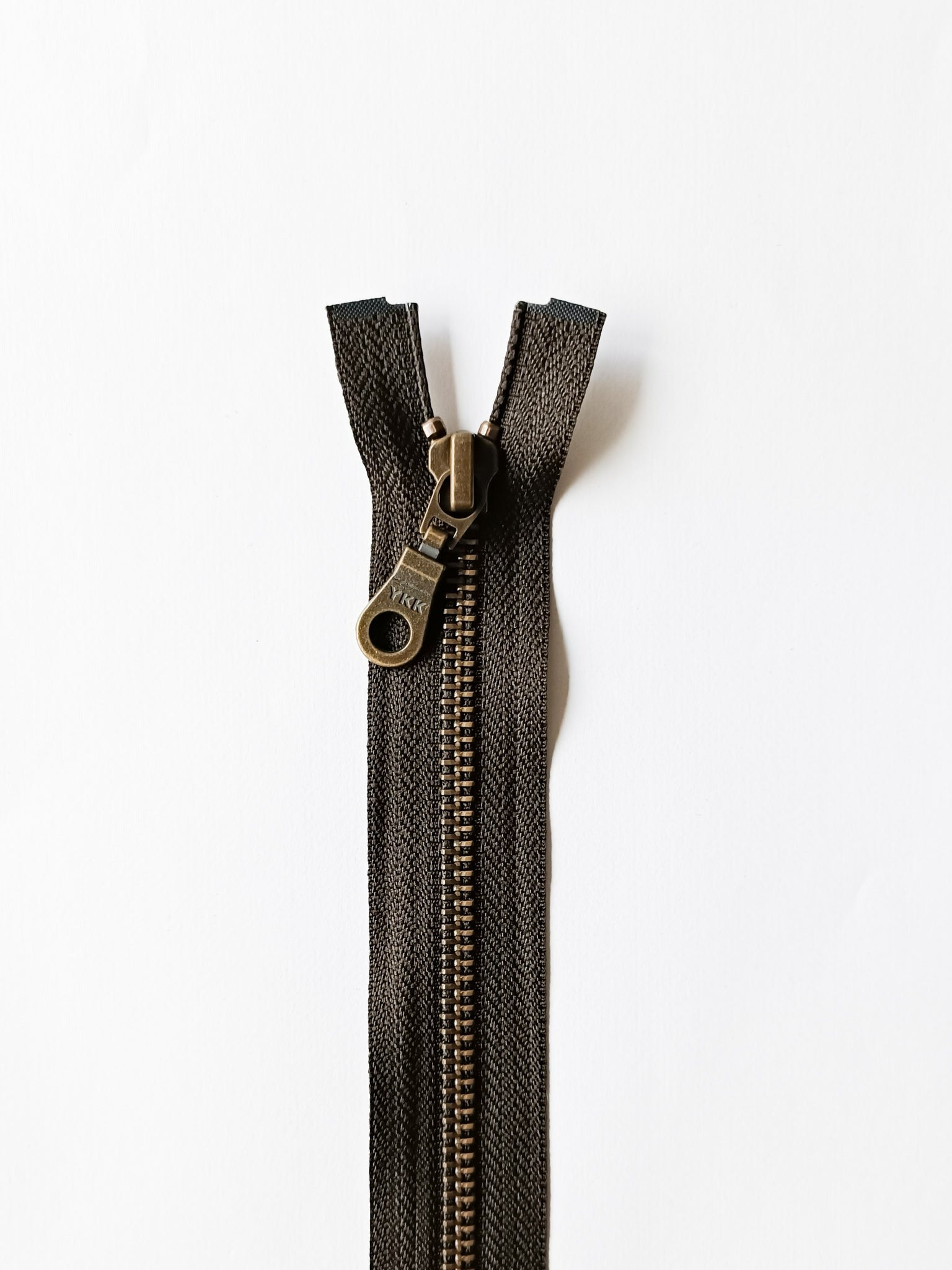 YKK zipper metal antique gold