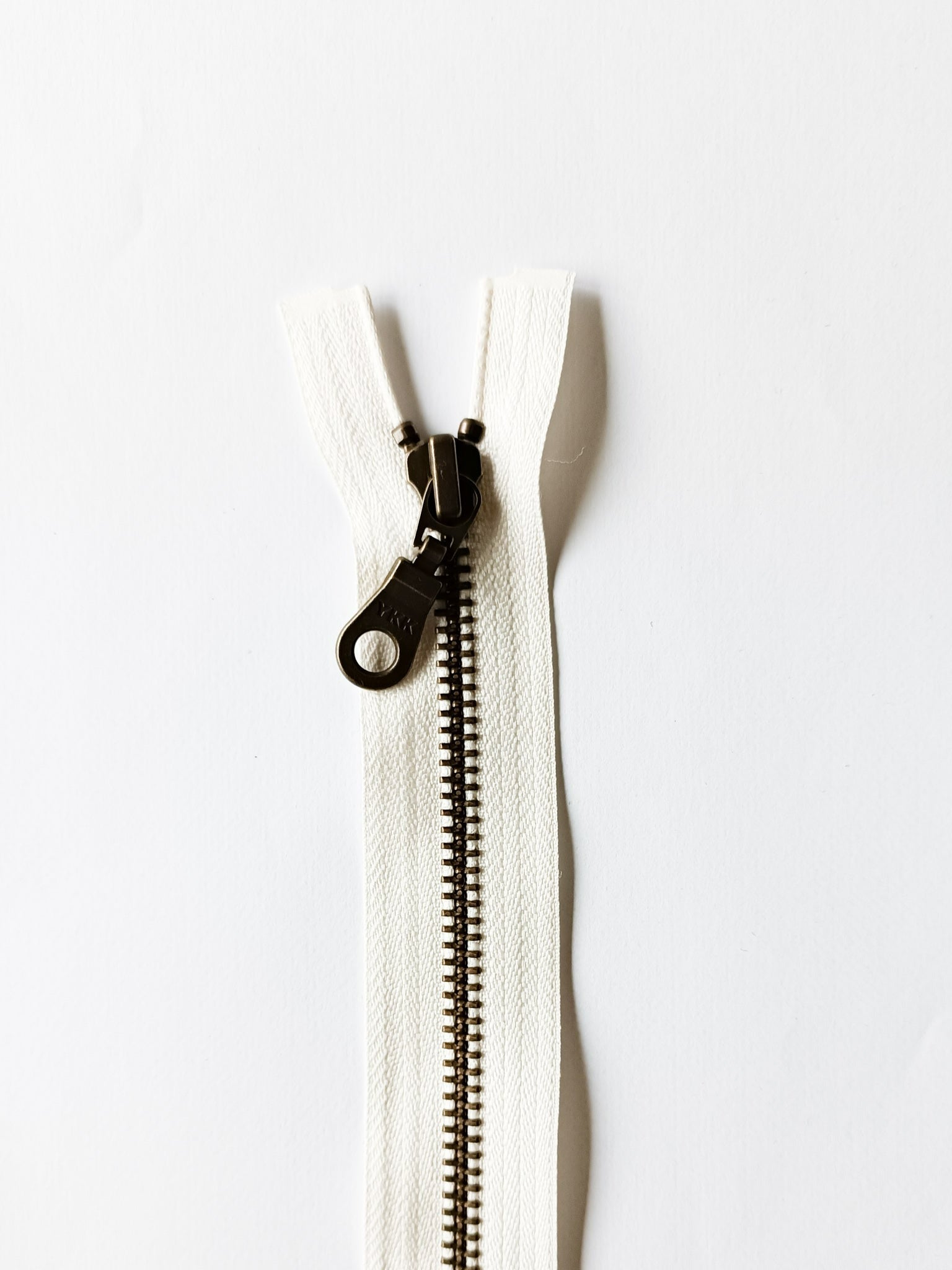 YKK zipper metal antique gold