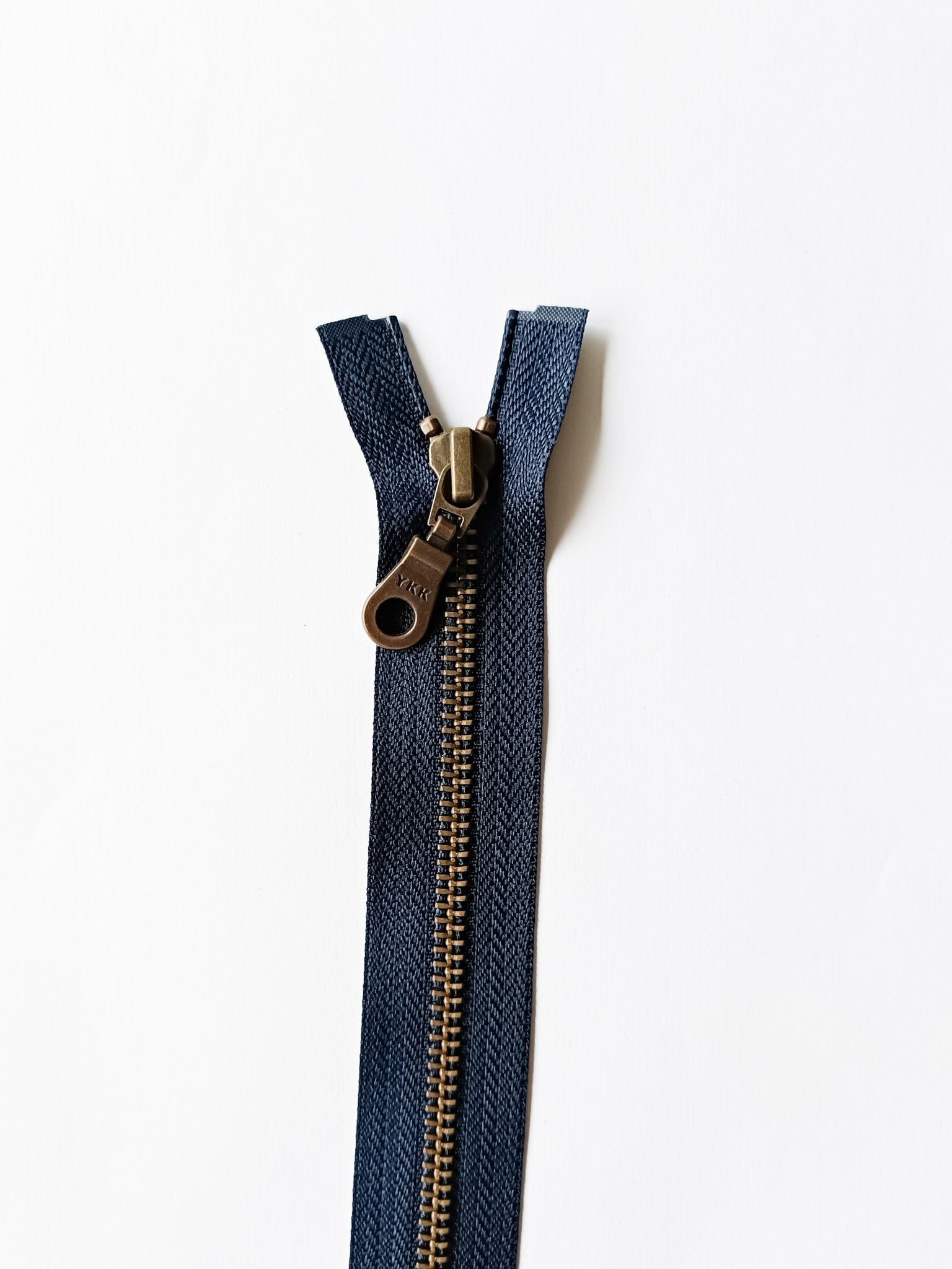 YKK zipper metal antique gold