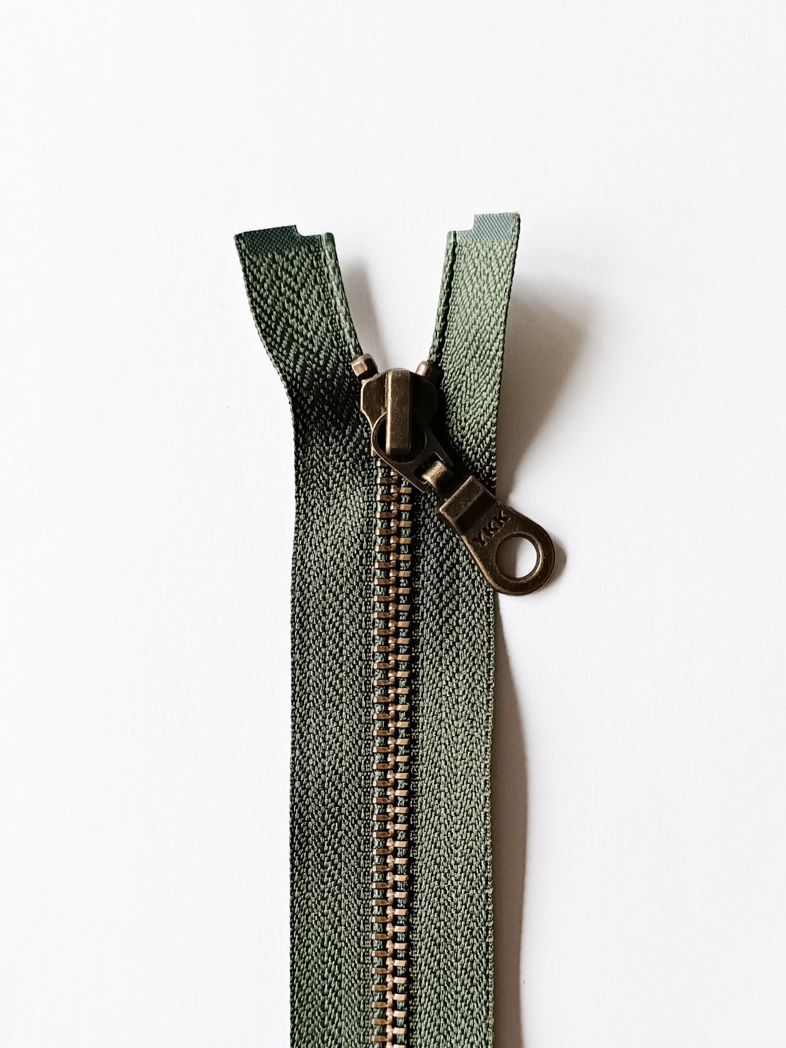 YKK zipper metal antique gold