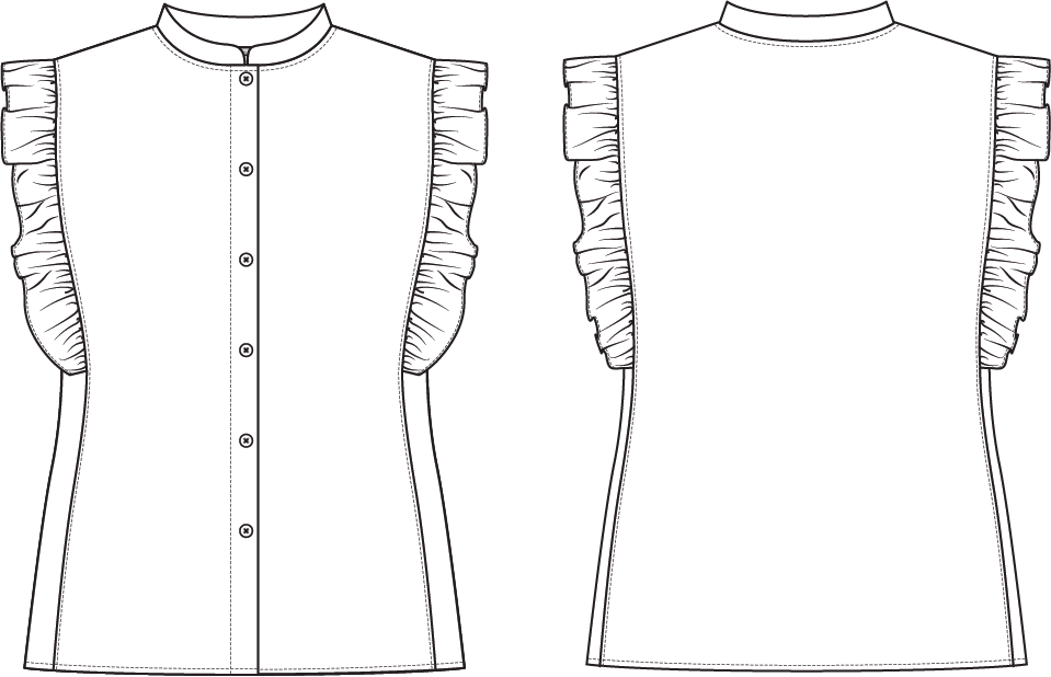 Patron de couture en papier Chemisier Adela