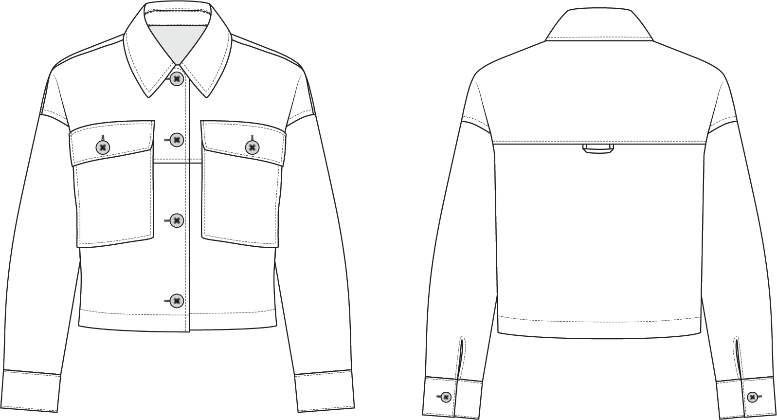 Paper pattern denim jacket Noomi